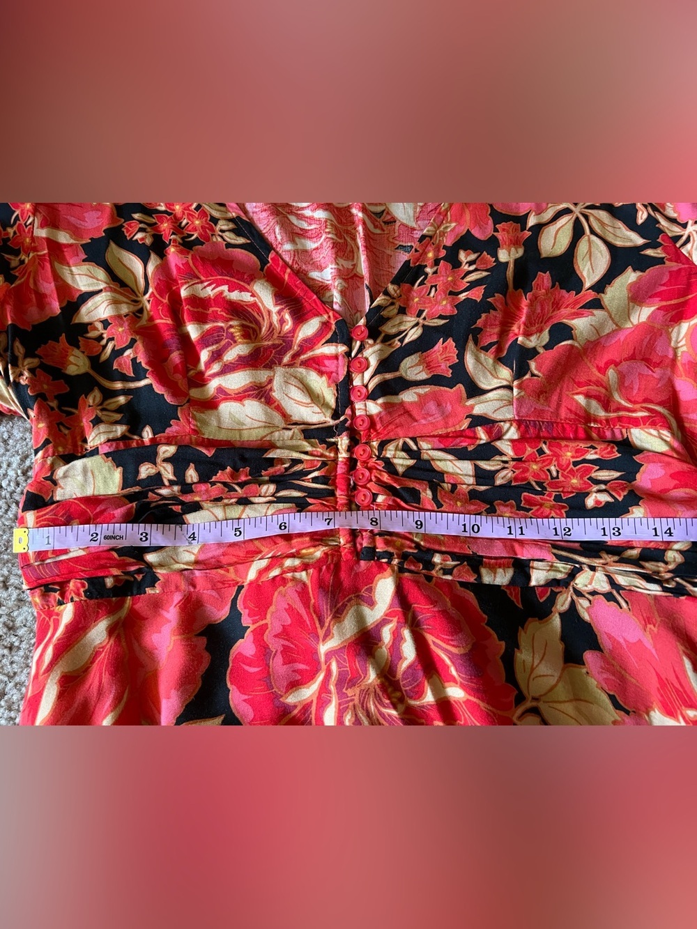 Anthropologie Abel The Label Vivid Dreams Boho Bright Floral Maxi Dress Sz M - Picture 10 of 14
